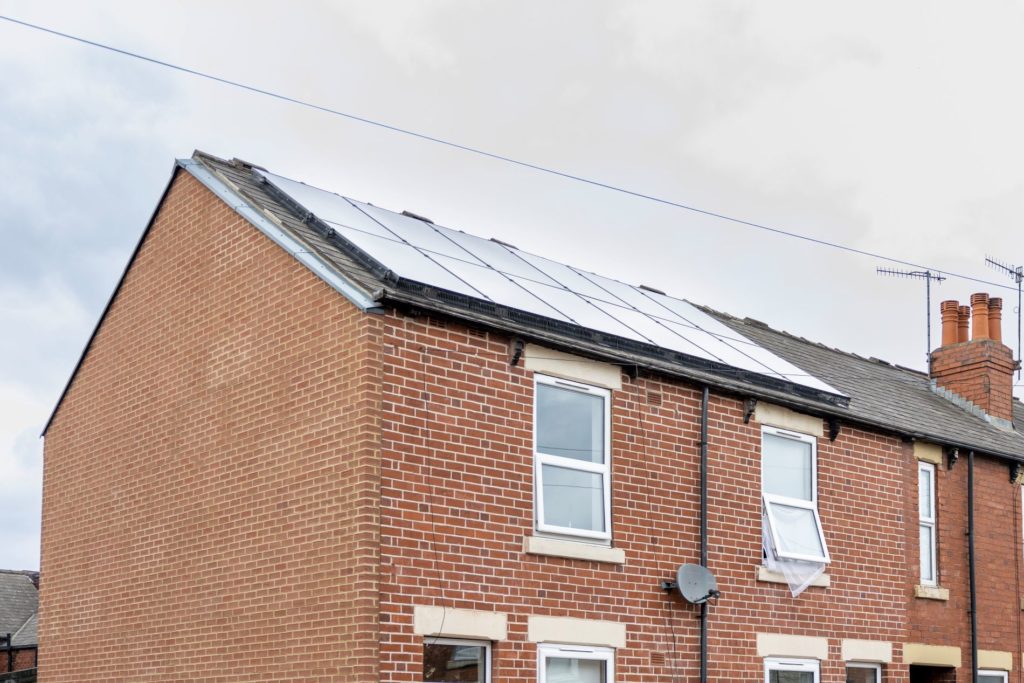 A house with solar panels